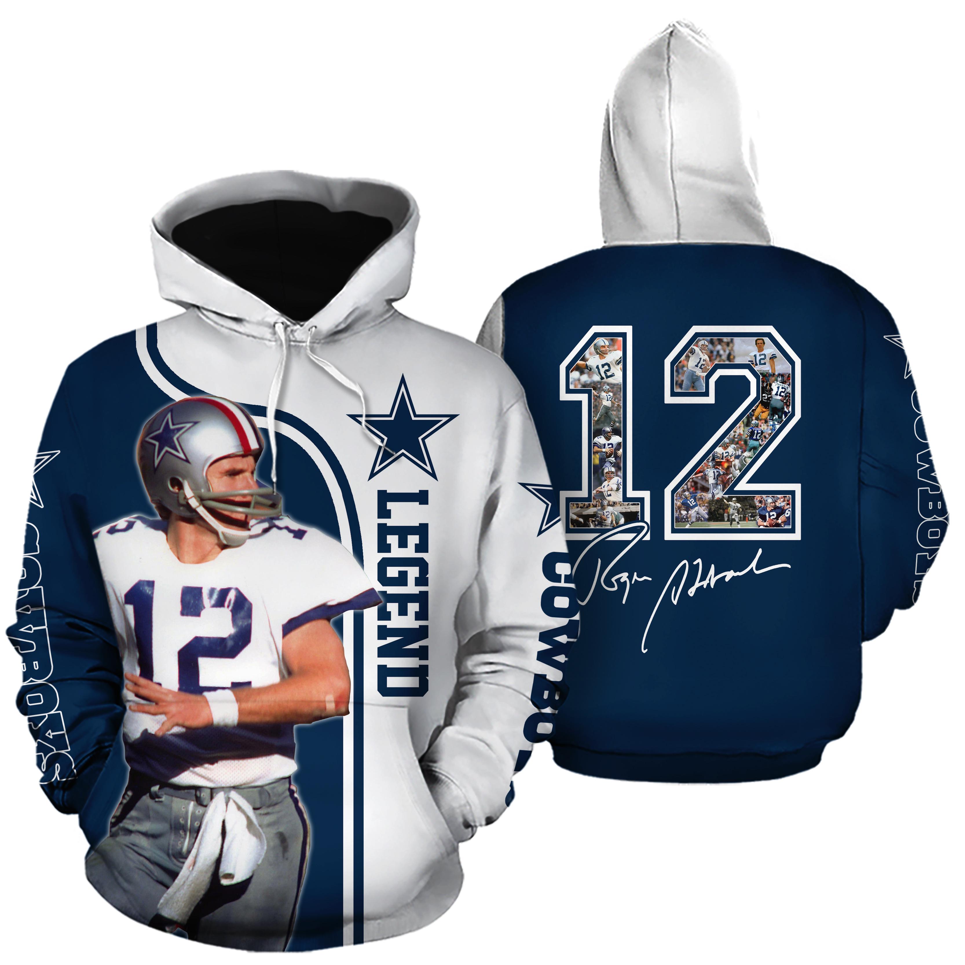 Stocktee Dallas Cowboys #12 Signature Limited Edition Men's And Women's ...