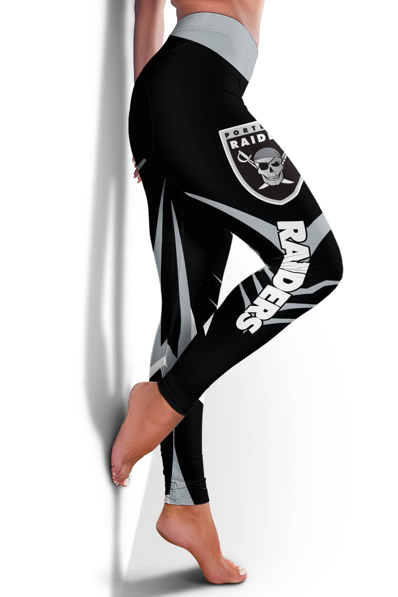 Women's Certo Black Las Vegas Raiders High Waist Logo Two-Pocket Leggings Size: Large