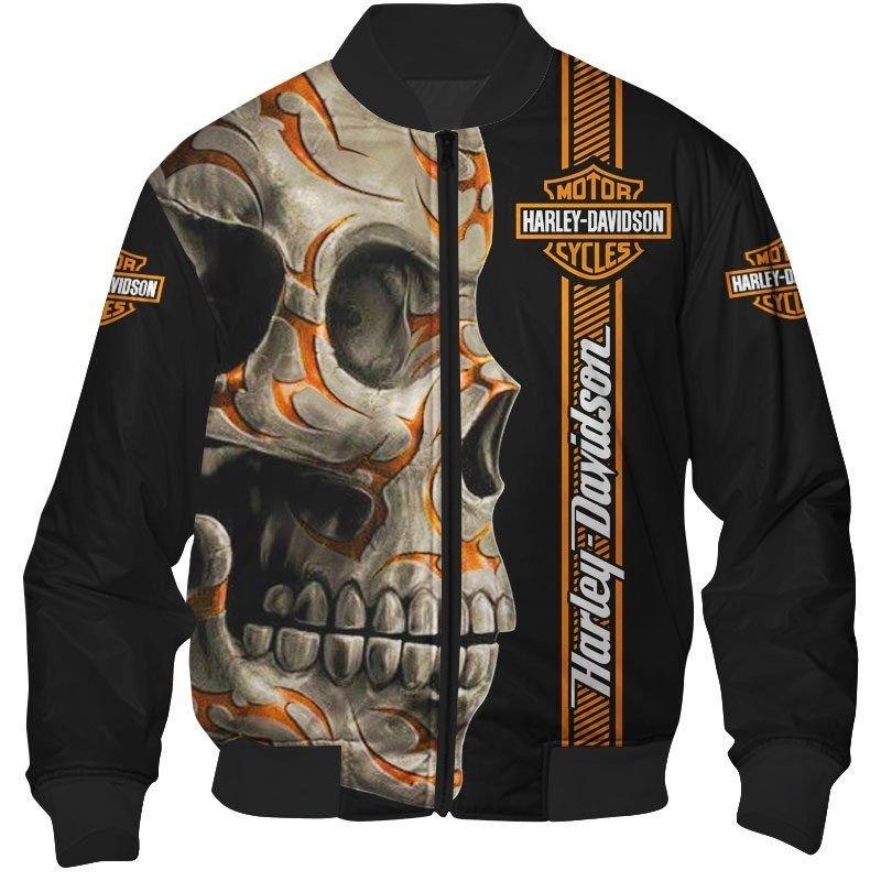 harley davidson hooded skull sweatshirt