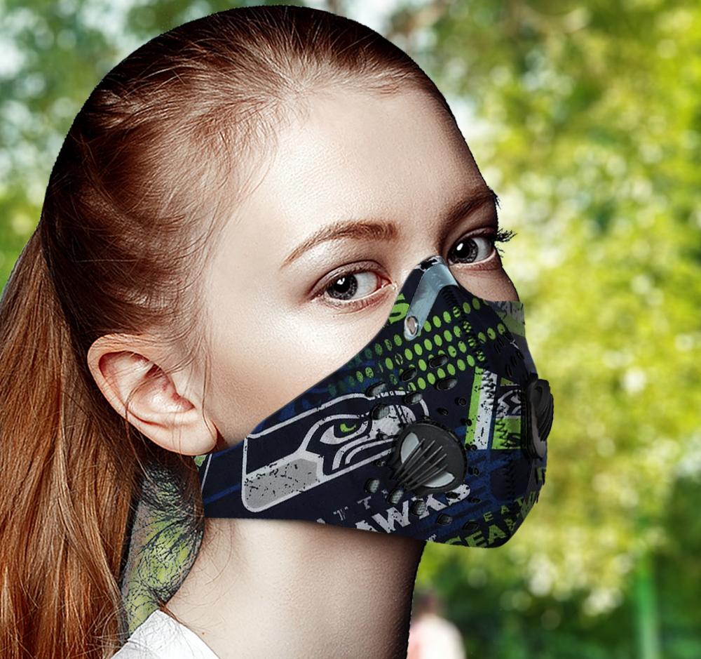 Seattle Seahawks Filter Face Mask Activated Carbon 2 Filter Ds041