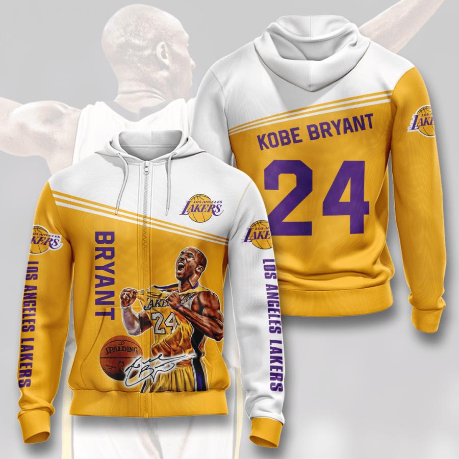 Kobe Bryant 24 Los Angeles Lakers 3D Full All Over Print Zip-Up Hoodie ...