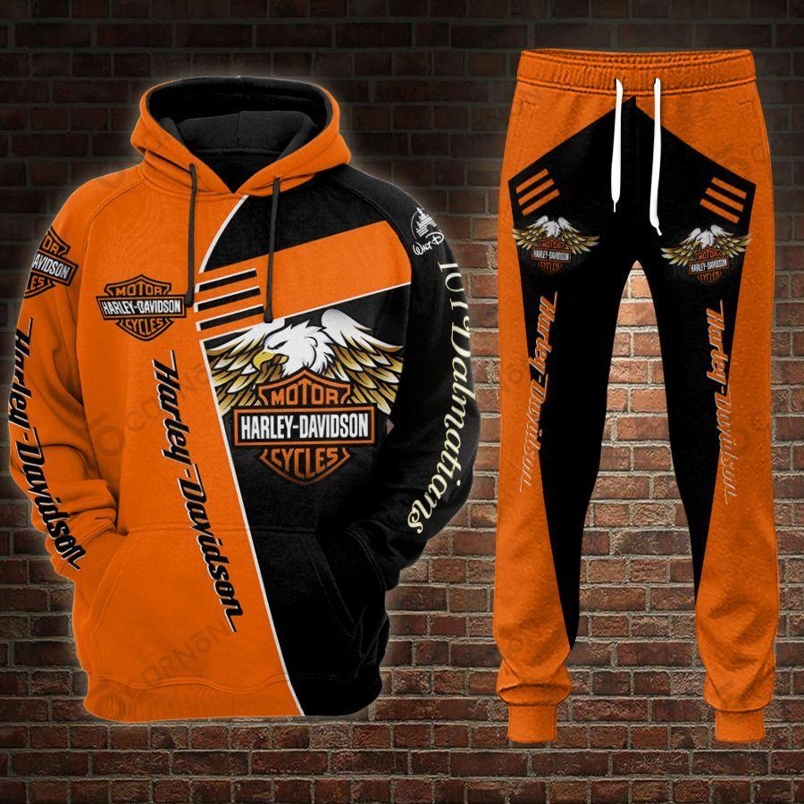 Harley Davidson Motorcycles All Over Print Zipper Up Hoodie And Joggers ...