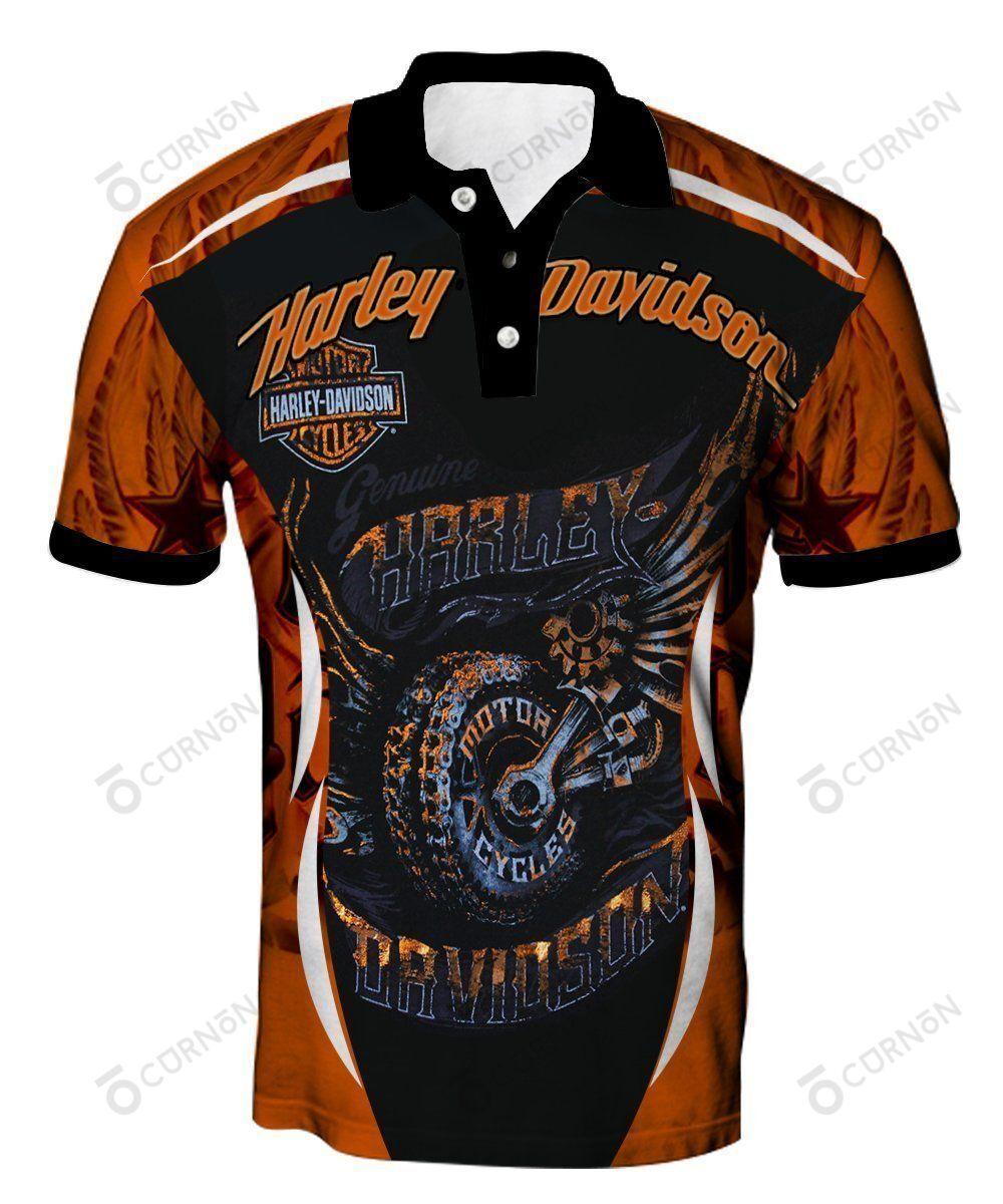 Harley Davidson Motorcycles All Over Print Polo T Shirt Unisex Sizes Gts000761 