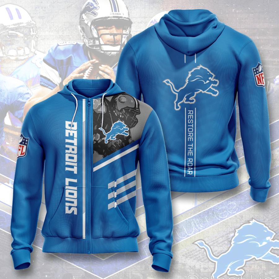 Detroit Lions NFL Limited Edition All Over Print Zipper Up Hoodie ...