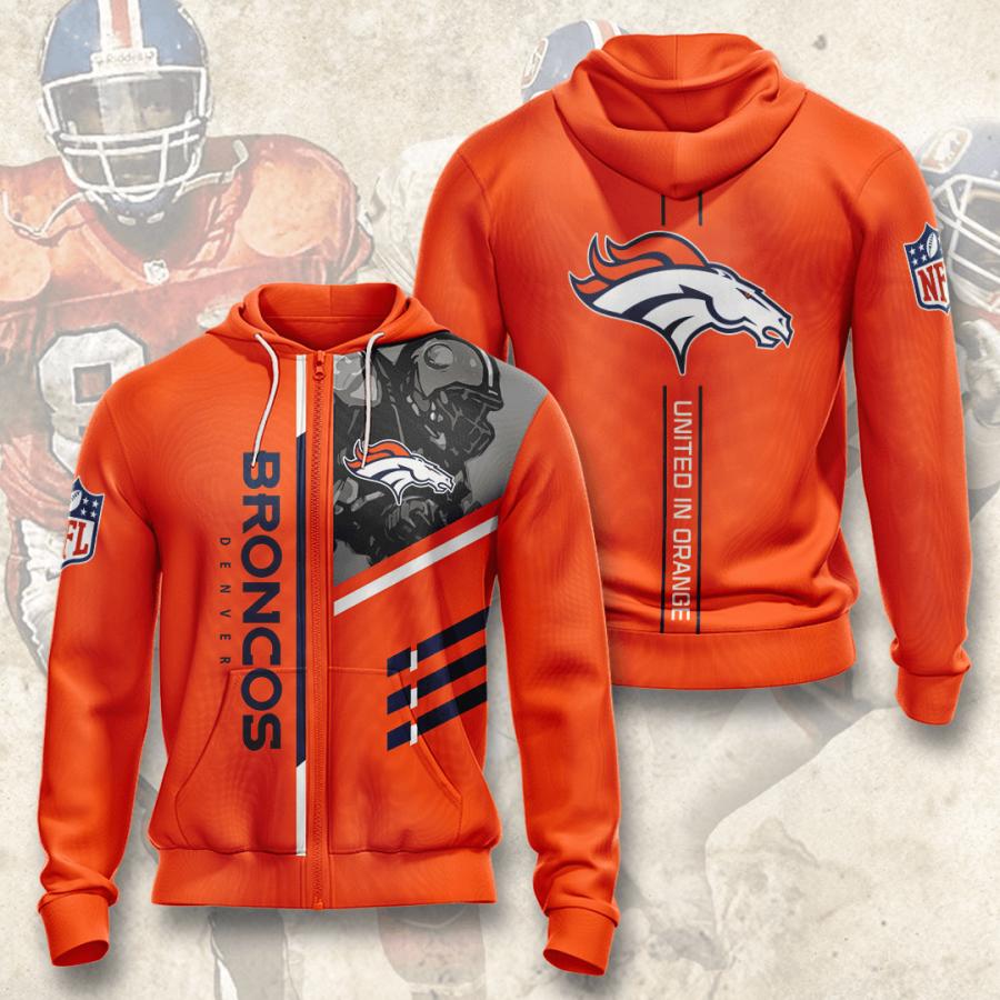 Denver Broncos NFL Orange Limited Edition All Over Print Zipper-Up ...