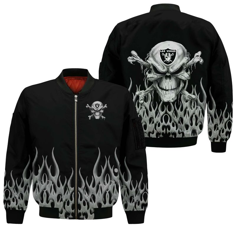 NFL Las Vegas Raiders Limited Edition All Over Print Sweatshirt Zip Hoodie T shirt Bomber Jacket 
