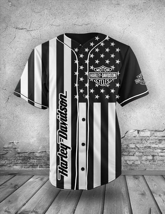 Stocktee Harley Davidson Limited Edition All Over Printed Baseball Jersey All US Size GTS005051