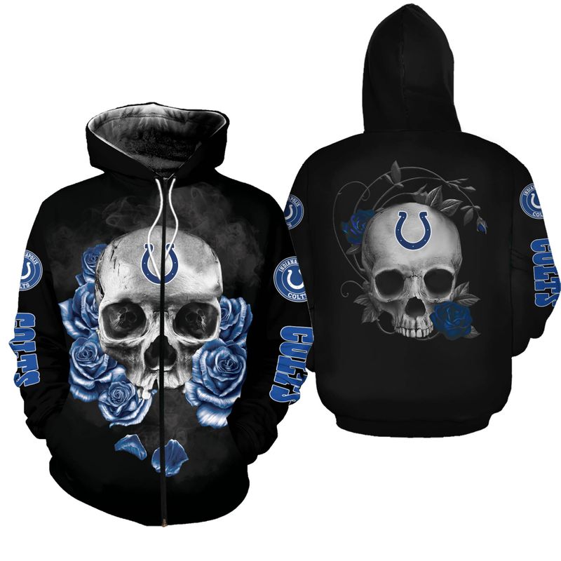 NFL Indianapolis Colts Limited Edition All Over Print Zip Up Hoodie Hoodie Size S-5XL NEW007703