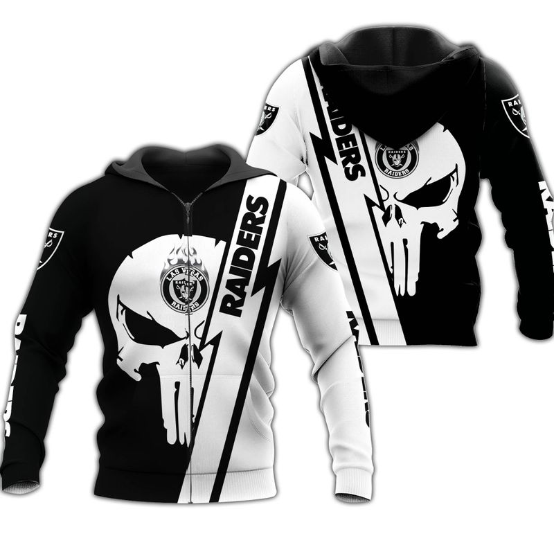 NFL Las Vegas Raiders Limited Edition All Over Print Zip Up Hoodie Hoodie Size S-5XL NEW008206