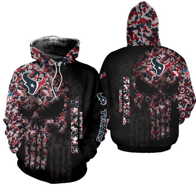 NFL Houston Texans Skull Limited Edition All Over Print Bomber Zip Up ...