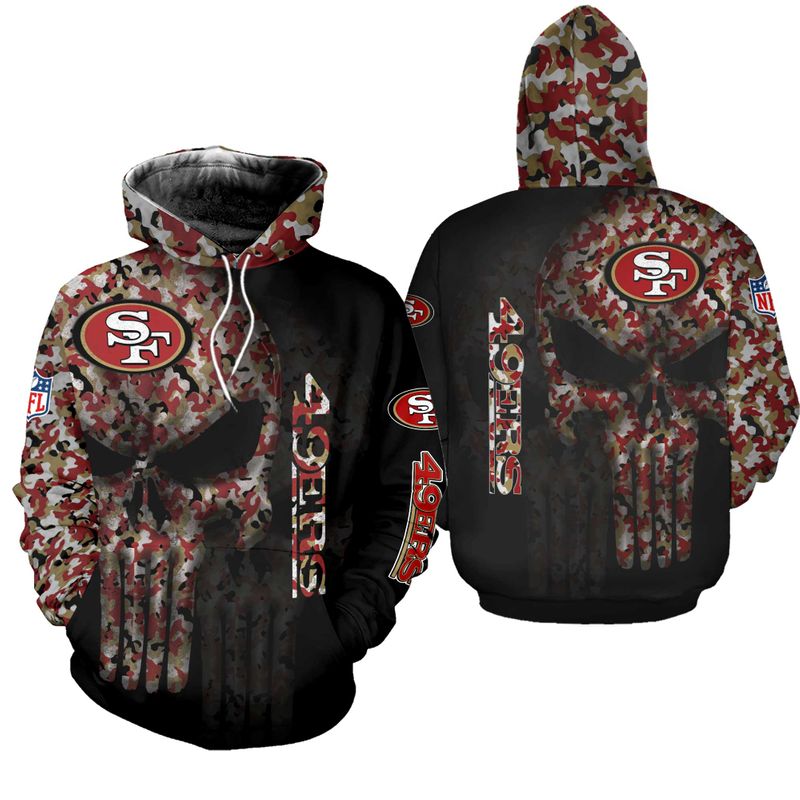 NFL San Francisco 49ers Skull Limited Edition All Over Print Bomber Zip ...