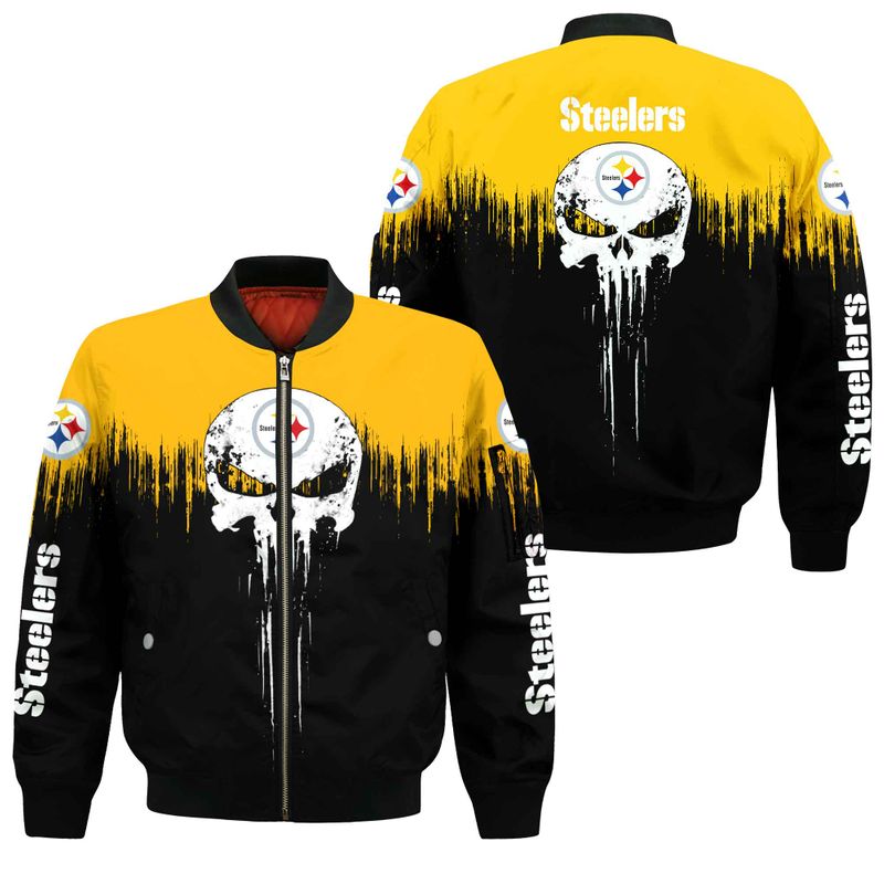 Men / Women Pittsburgh Steelers 3D Skull Hoodie, Pittsburgh Steelers  Hoodie, NFL Pittsburgh S