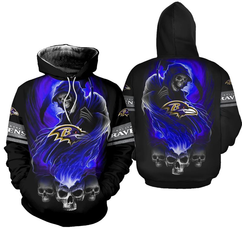 NFL Baltimore Ravens Limited Edition All Over Print Sweatshirt Zip ...