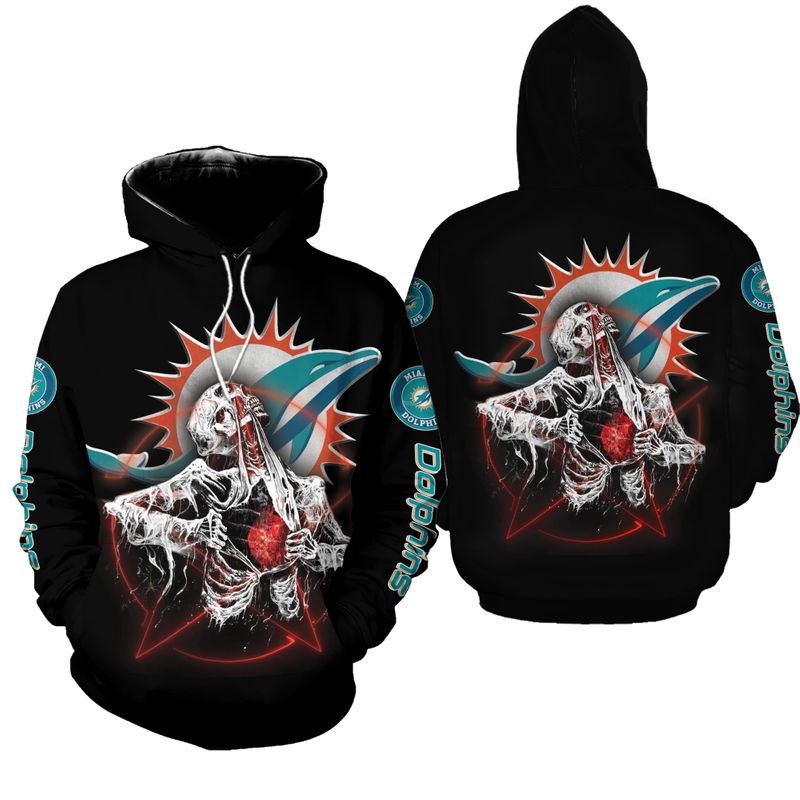 NFL Miami Dolphins Limited Edition All Over Print Hoodie Sweatshirt Zip ...