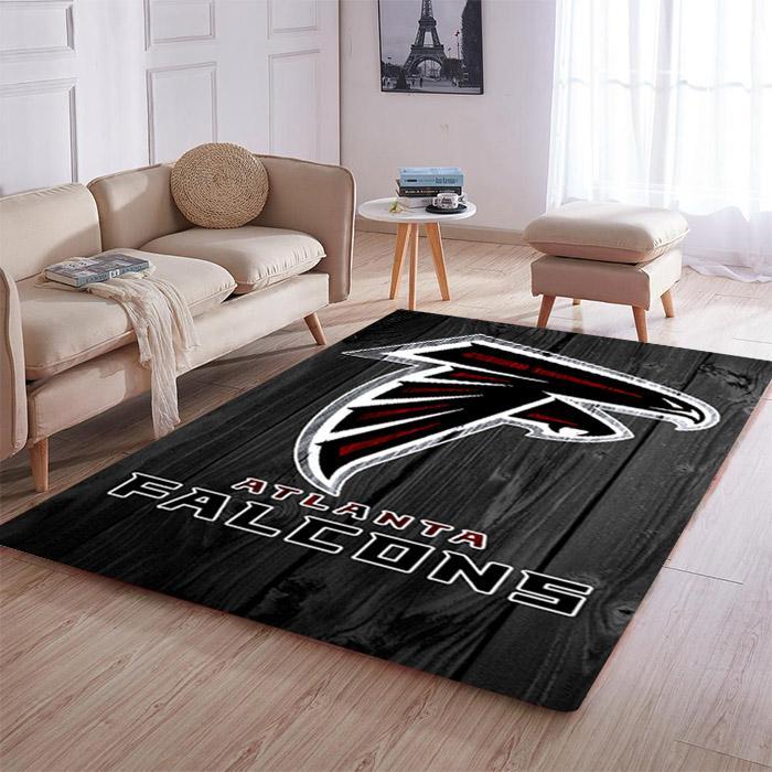 Stocktee Atlanta Falcons Wood Logo Rectangle Rug