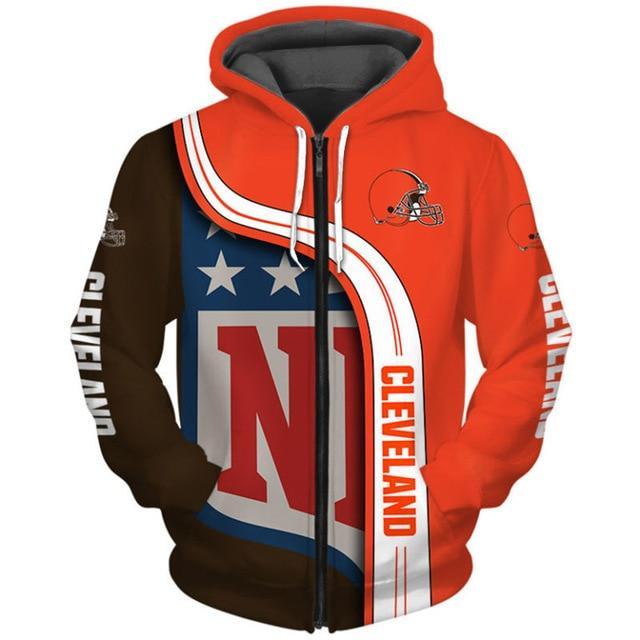 Stocktee Cleveland Browns Limited Edition Over Print Full 3D Zip Hoodie ...