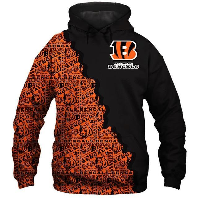 Stocktee Cincinnati Bengals Limited Edition Over Print Full 3D Hoodie S ...