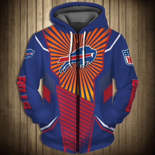 Stocktee Buffalo Bills Limited Edition Over Print Full 3D Zip Hoodie S ...