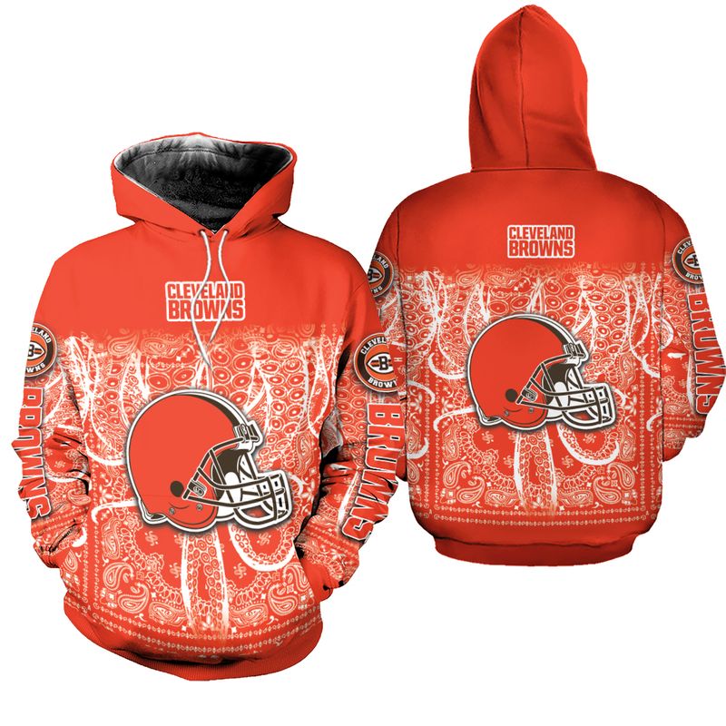 Stocktee Cleveland Browns Limited Edition Bandana Skull Sweatshirt Zip ...