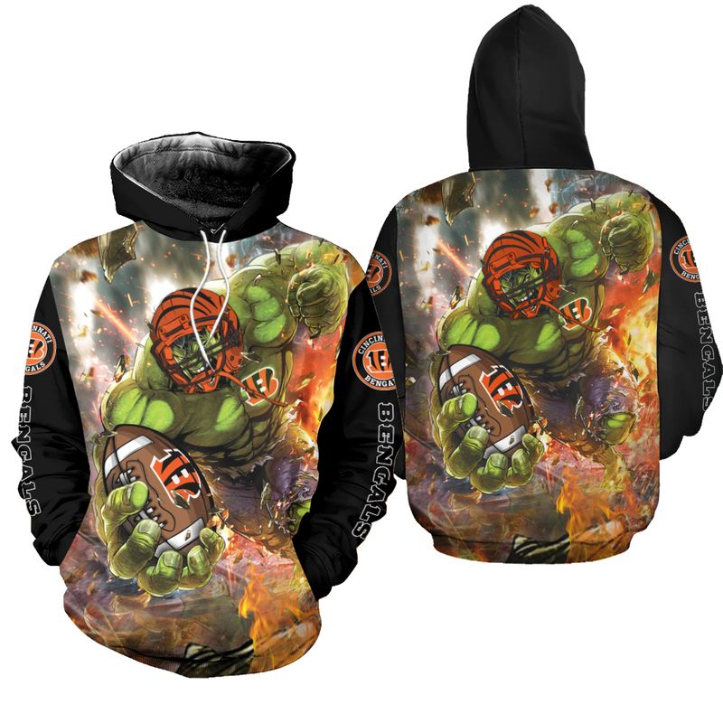 Stocktee Cincinnati Bengals Limited Edition Amazing Hulk Sweatshirt Zip ...