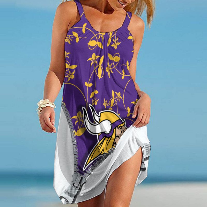 Stocktee Minnesota Vikings Flowers Limited Edition Beach Dress Summer ...