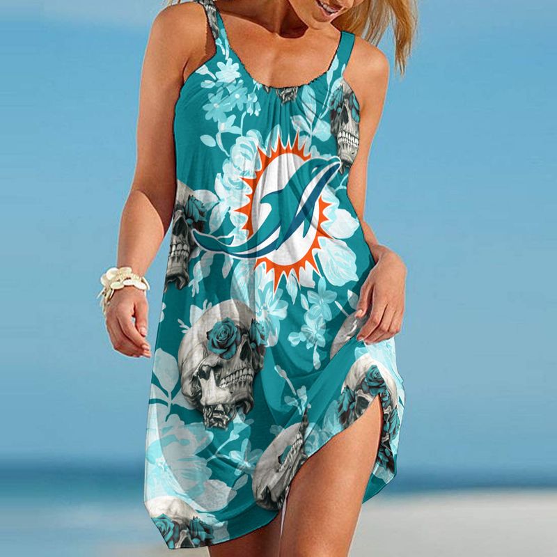 Stocktee Miami Dolphins Flowers Limited Edition Beach Dress Summer ...