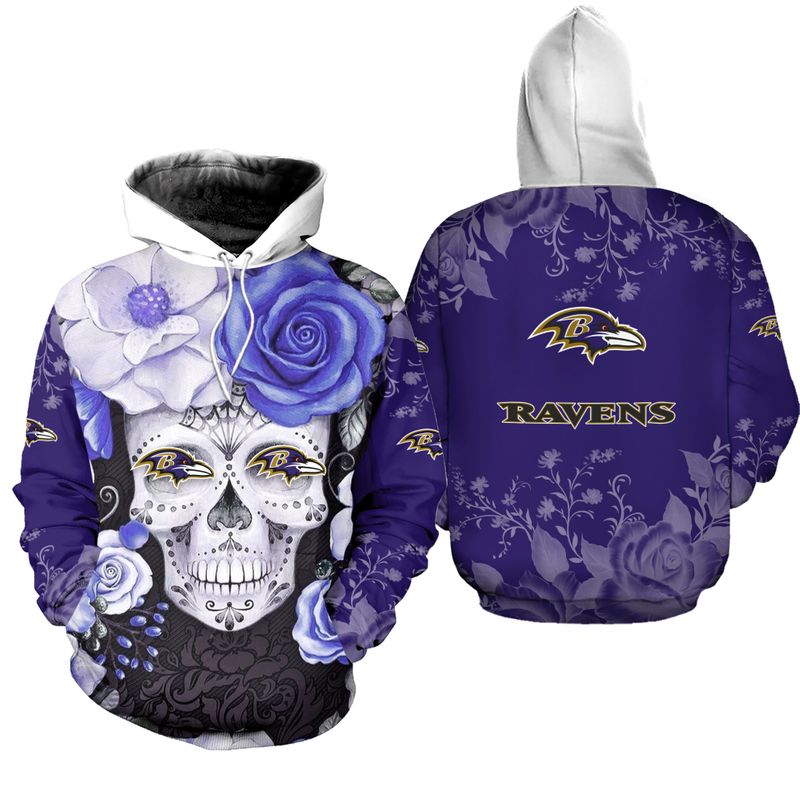 Stocktee NFL Baltimore Ravens Skull Limited Edition All Over Print ...