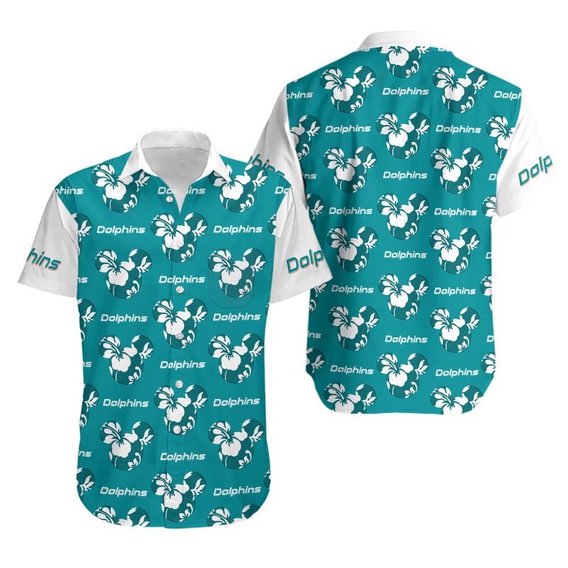 Stocktee Miami Dolphins Mickey and Flowers Limited Edition Hawaiian ...