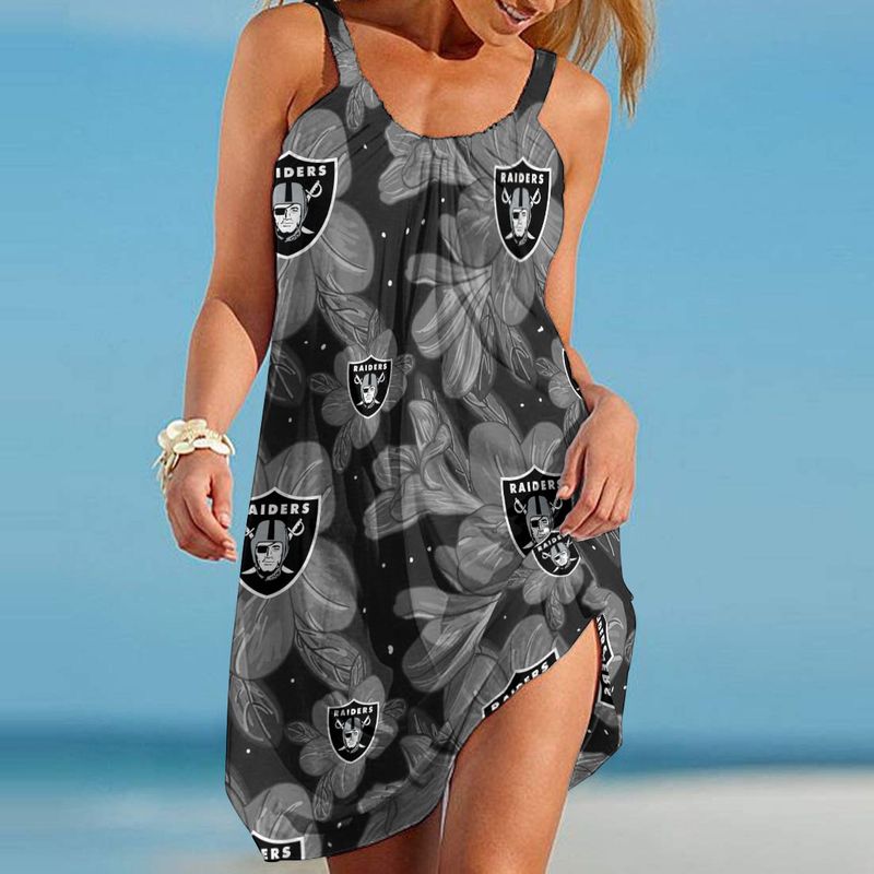 Stocktee Las Vegas Raiders Floral Limited Edition Beach Dress Summer ...