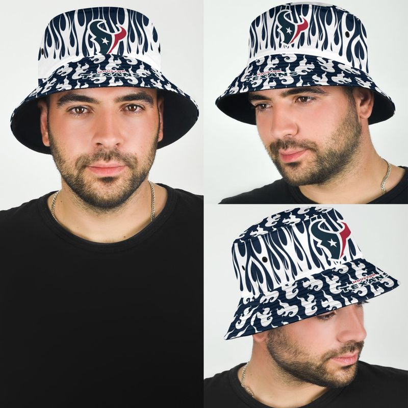 Stocktee Houston Texans Fire Pattern Limited Edition Bucket Hat NLA015214
