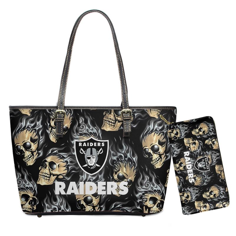 Stocktee Las Vegas Raiders Skull Fire Pattern Limited Edition Tote Bag ...