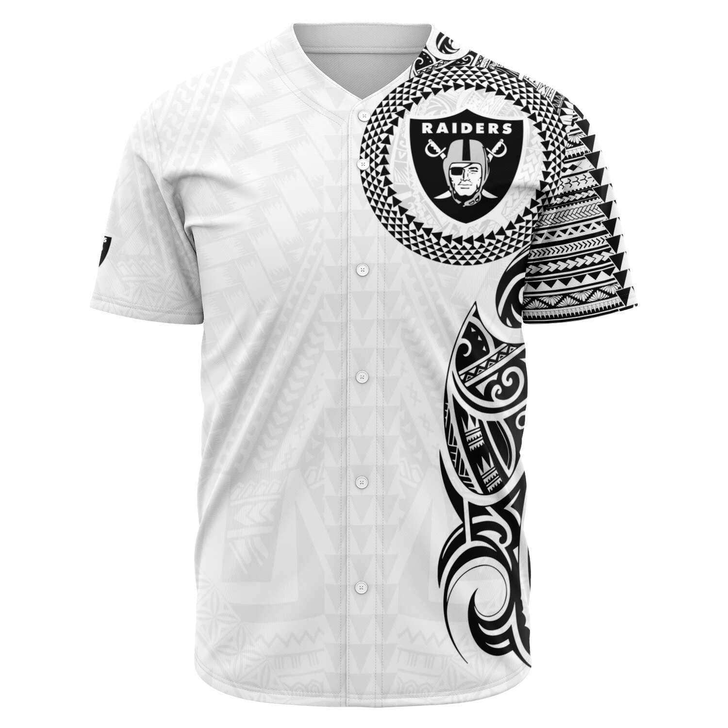 Las Vegas Raiders Baseball Jersey - Polynesian Design Raider's Shirt GTS004365