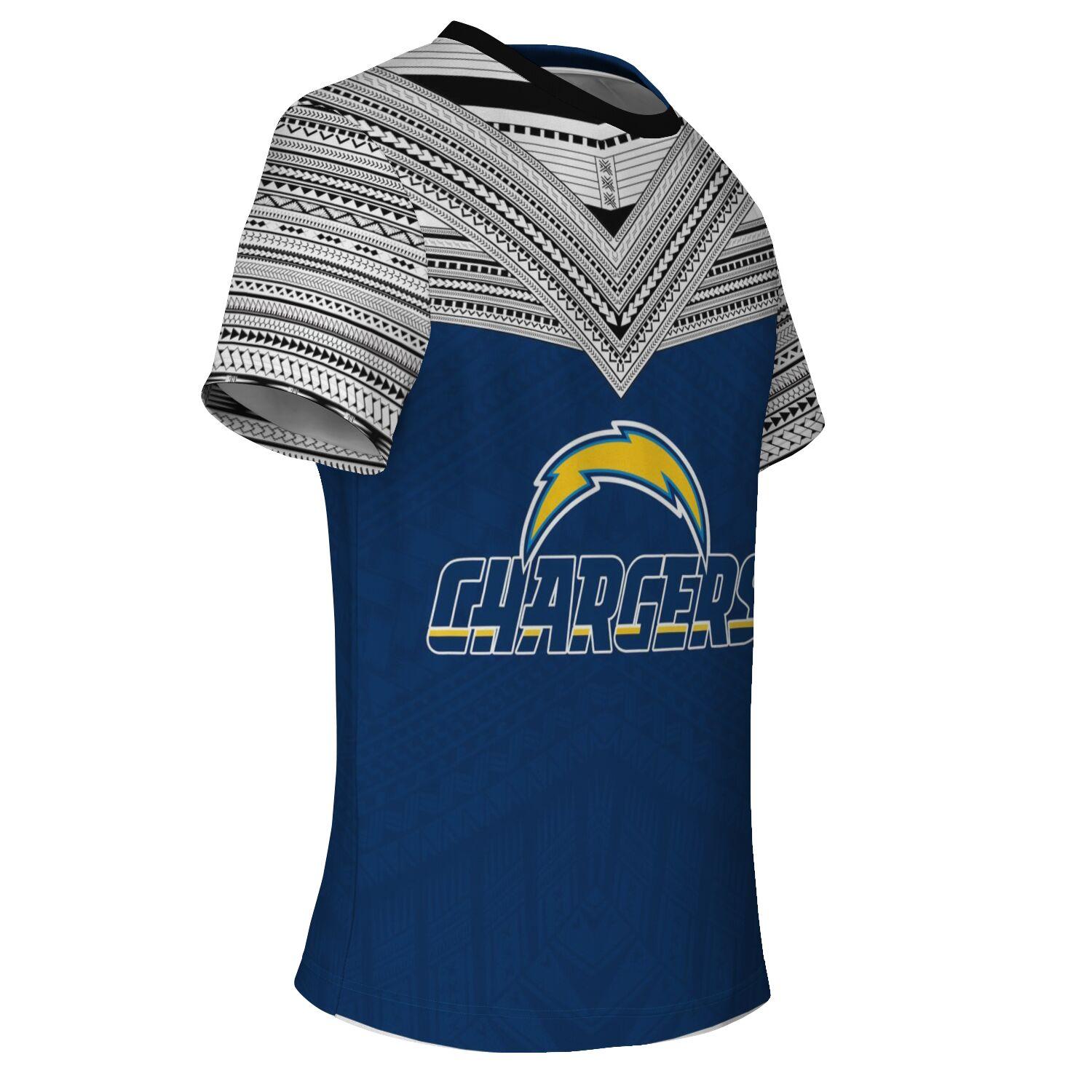 Los Angeles Chargers T-shirts Polynesian Design