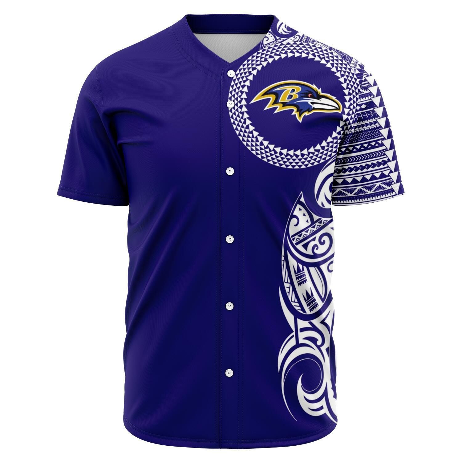 Baltimore Ravens Baseball Jerseys Polynesian Design