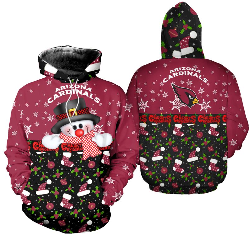 Stocktee Arizona Cardinals Snowman Limited Edition Unisex Hoodie Zip up ...