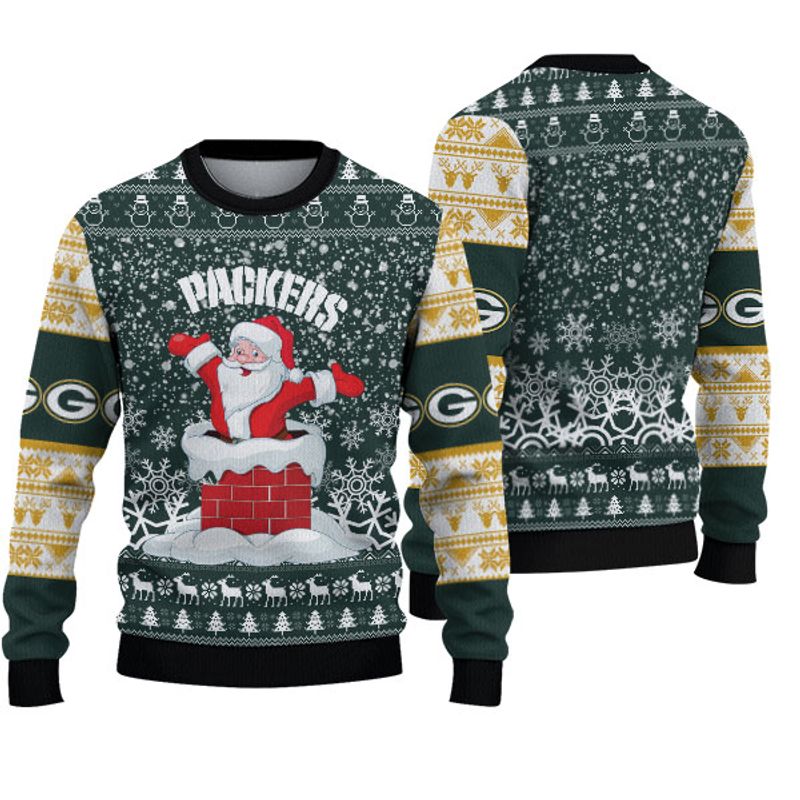 Stocktee Green Bay Packers Christmas Santa Claus Pattern Limited ...