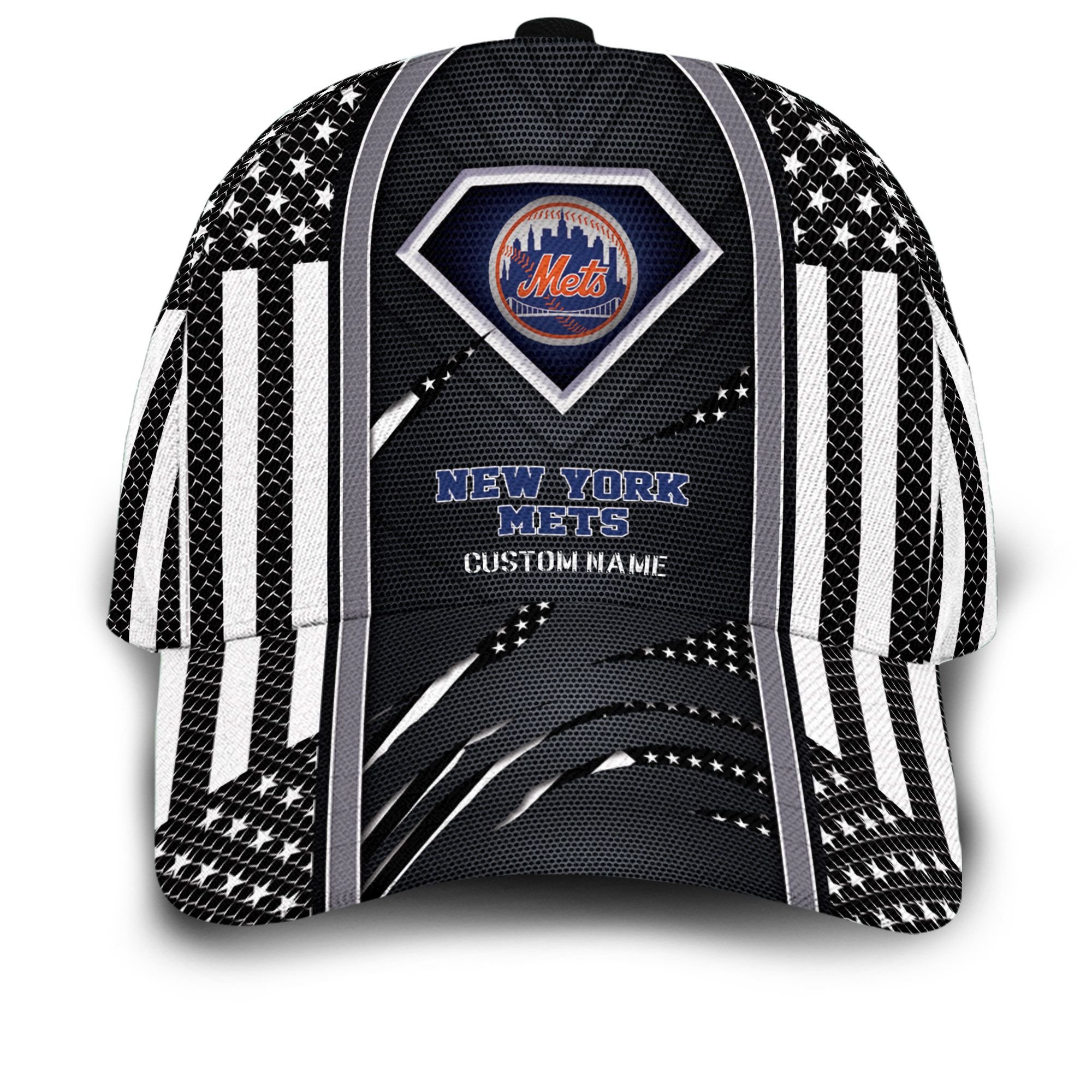 New York Yankees Mlb Team Logo Steel American Flag Cap Hat For Baseball ...