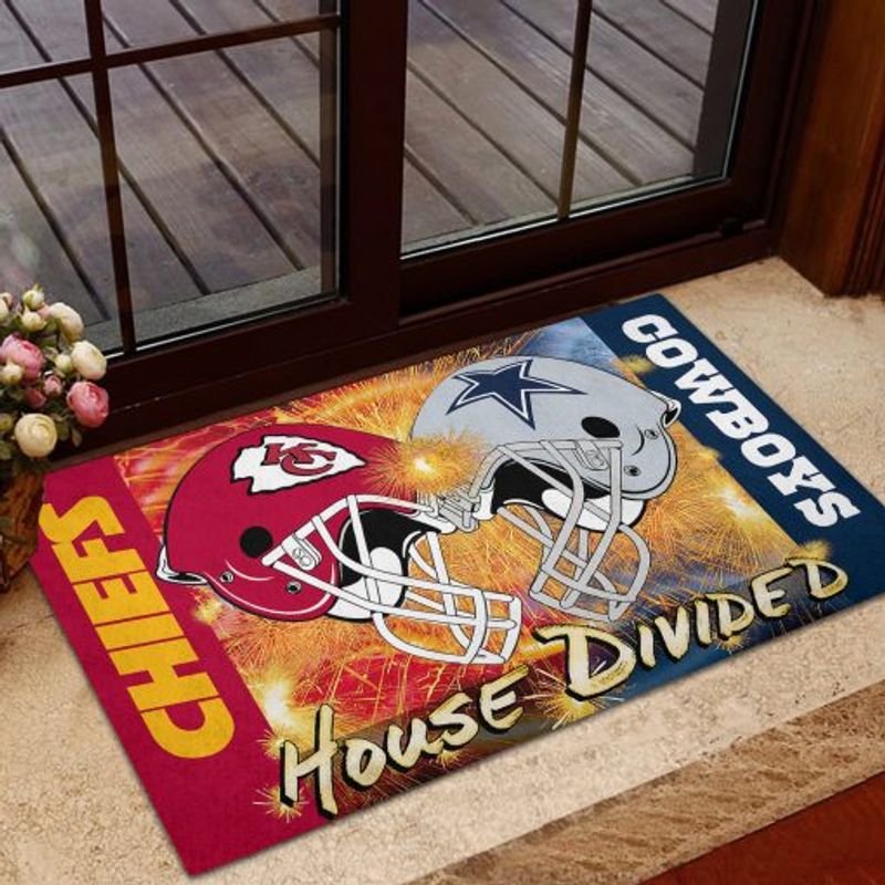 Stocktee Chiefs And Cowboys Limited Edition House Divided Door Mat ...