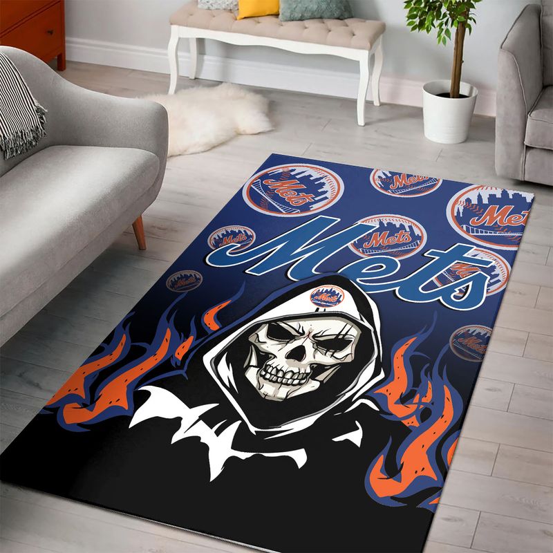 Stocktee New York Mets Skull Halloween Limited Edition PREMIUM Area Rug ...