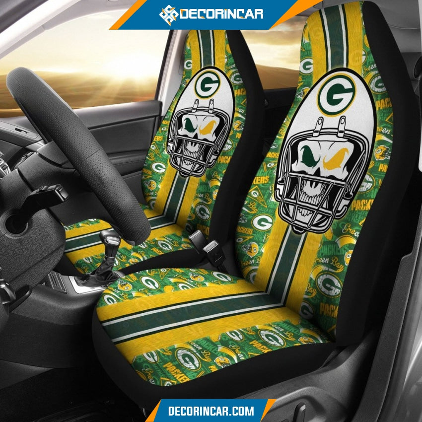 Green Bay Packers Skull Packer Car Seat Covers