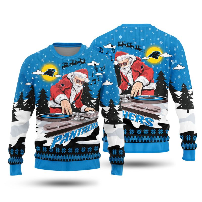 Stocktee Carolina Panthers Christmas Funny DJ Santa Limited Edition 