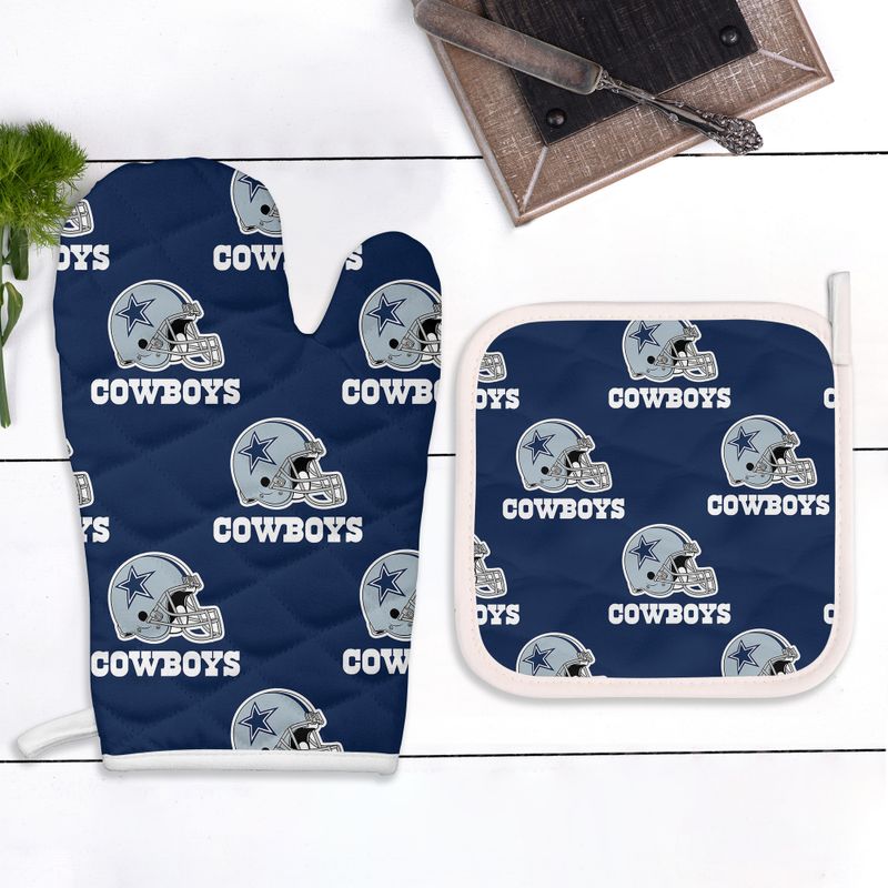 Stocktee Dallas Cowboys Helmet Pattern Limited Edition Apron, Combo Oven mitts and Pot-Holder NEW067201