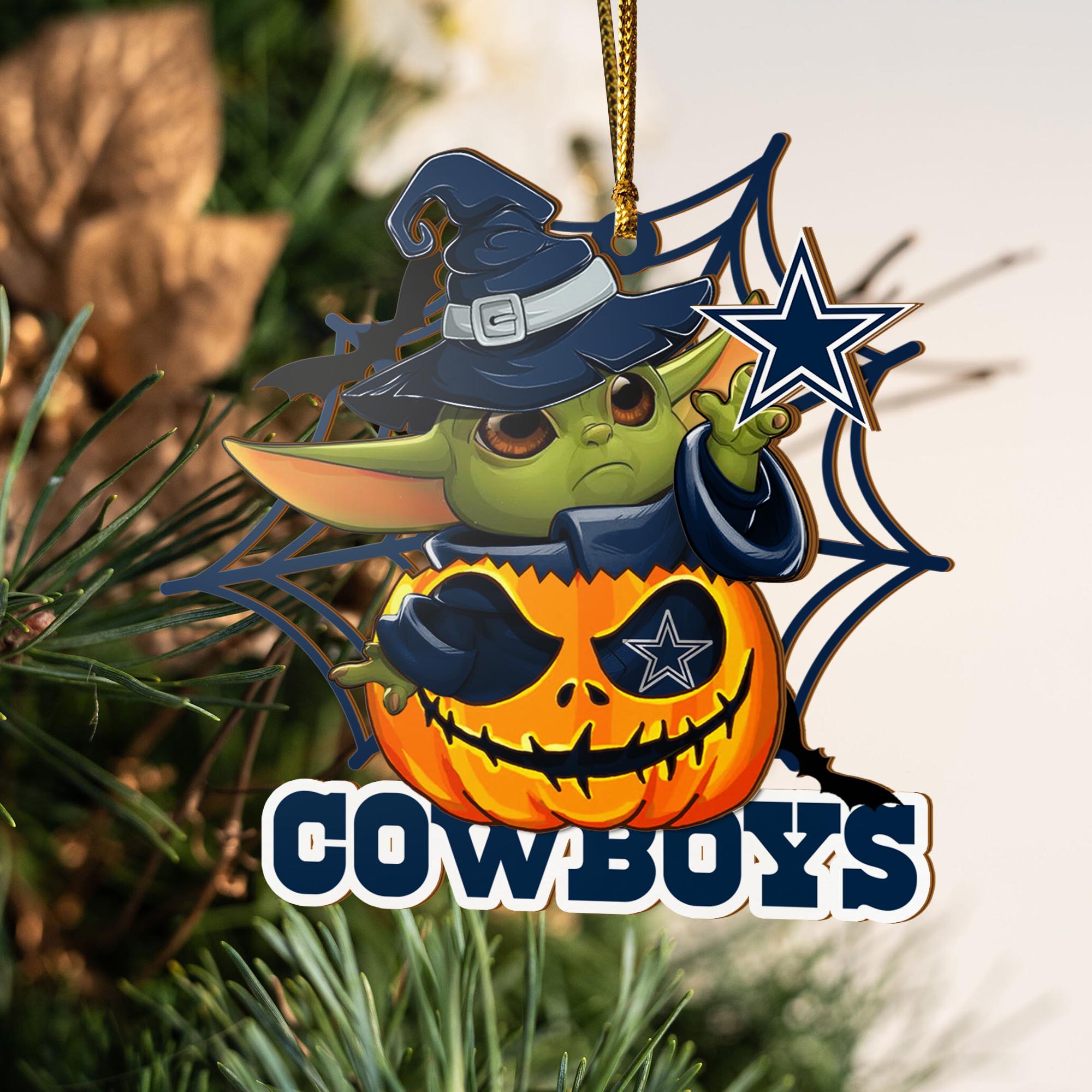 Dallas Cowboys Halloween 1-sided Wooden Ornament GTS009955