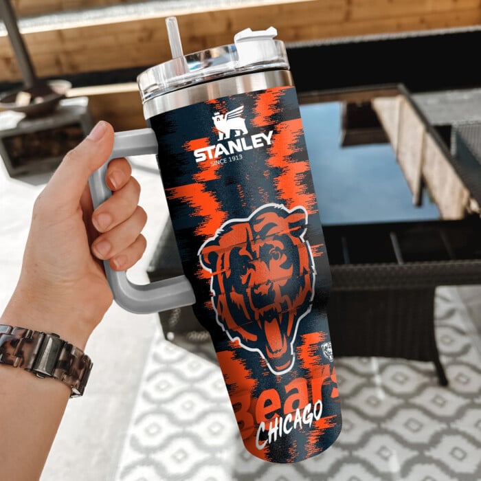 Chicago Bears Limited Edition 40oz Tumbler Transparent Lid GTS010925